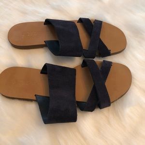 J. Crew Women’s Navy Leather Sandal Size 6 Slip On